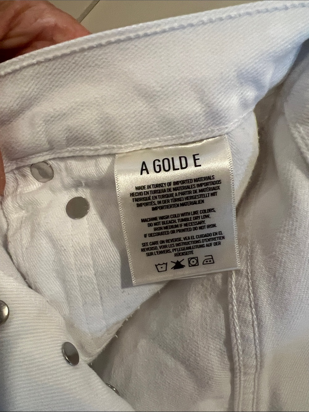 AGOLDE PARKER VINTAGE CUT OFF SHORT IN MARSHMALLOW SIZE 25 - Picture 5 of 6